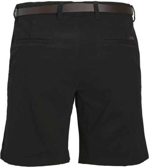 Jack & Jones Stadam Belted Chino Shorts Black - Σορτς - Aνδρικεσ βερμουδεσ μεγαλα μεγάλα μεγέθη