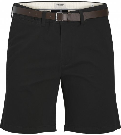 Jack & Jones Stadam Belted Chino Shorts Black - Σορτς - Aνδρικεσ βερμουδεσ μεγαλα μεγάλα μεγέθη