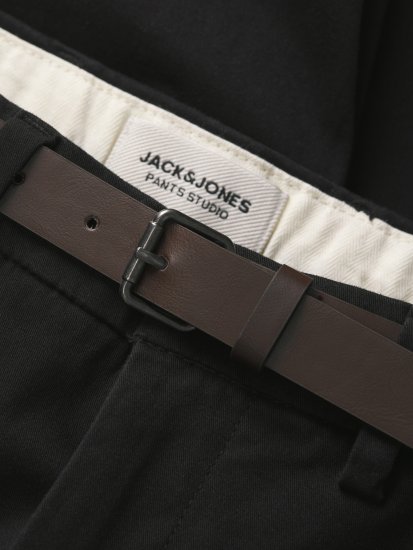 Jack & Jones Stadam Belted Chino Shorts Black - Σορτς - Aνδρικεσ βερμουδεσ μεγαλα μεγάλα μεγέθη