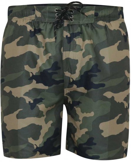 D555 Kody Camo Printed Swimshorts Khaki - Μαγιό - Μαγιό ανδρικά μεγάλα μεγέθη