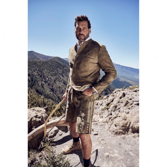 JP1880 Shorts Goat Suede with Belt Buckle Traditional Moss Green - Γιορτινά ρούχα - Γιορτινά ρούχα – Για να γιορτάζεις με στυλ και άνεση