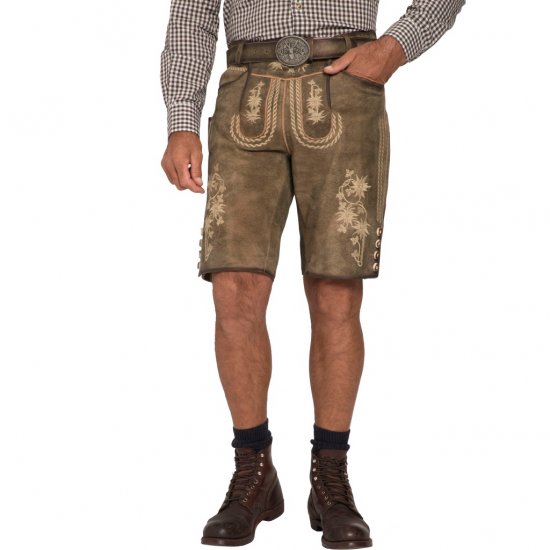 JP1880 Shorts Goat Suede with Belt Buckle Traditional Moss Green - Γιορτινά ρούχα - Γιορτινά ρούχα – Για να γιορτάζεις με στυλ και άνεση