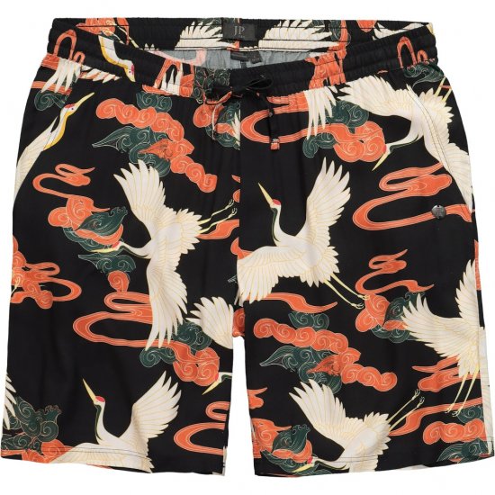 JP1880 Bermuda Shorts Floral All-over Print Black - Σορτς - Aνδρικεσ βερμουδεσ μεγαλα μεγάλα μεγέθη