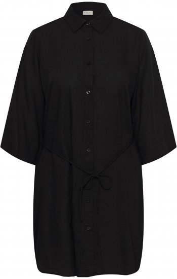 Kaffe Curve Mille Short Shirt Dress Black Deep - Μίνι φορέματα - 