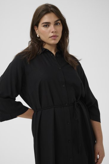 Kaffe Curve Mille Short Shirt Dress Black Deep - Μίνι φορέματα - 