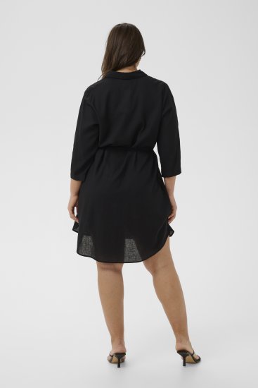 Kaffe Curve Mille Short Shirt Dress Black Deep - Μίνι φορέματα - 