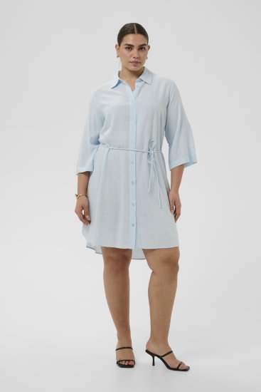 Kaffe Curve Mille Short Shirt Dress Nantucket Breeze Blue - Μίνι φορέματα - 