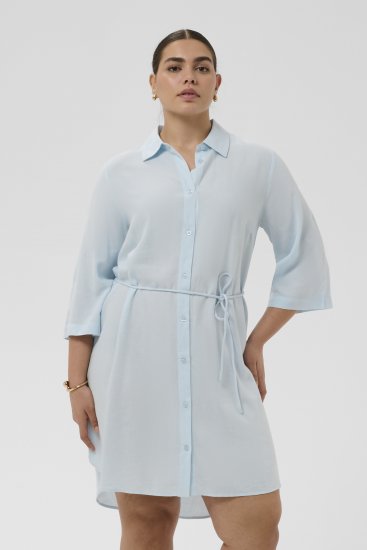 Kaffe Curve Mille Short Shirt Dress Nantucket Breeze Blue - Μίνι φορέματα - 