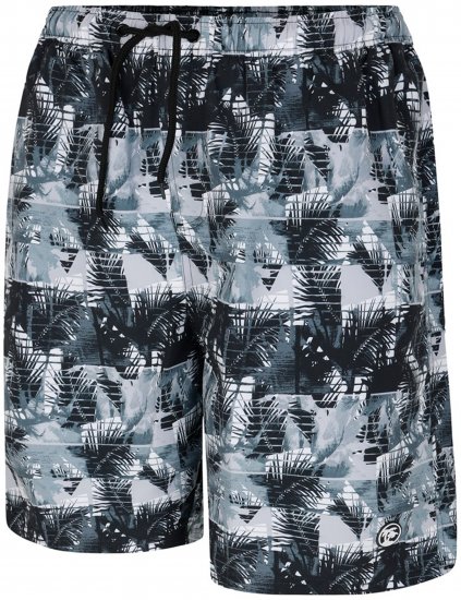Espionage SW104 Mono Print Cargo Swimshorts Black - Μαγιό - Μαγιό ανδρικά μεγάλα μεγέθη