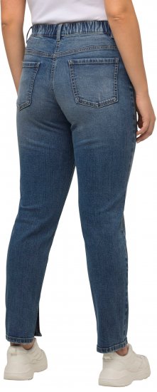 Ulla Popken Distressed Stretch Fit Boyfriend Jeans Blue Denim - Τζιν & Παντελόνια για Γυναίκες σε Μεγάλες Μεγέθη – Plus Size - 