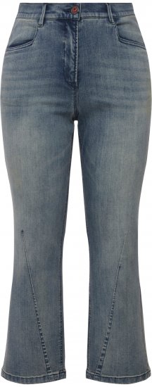 Ulla Popken Splatter Painted Jeans Washed Blue Denim - Τζιν & Παντελόνια για Γυναίκες σε Μεγάλες Μεγέθη – Plus Size - 