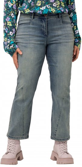 Ulla Popken Splatter Painted Jeans Washed Blue Denim - Τζιν & Παντελόνια για Γυναίκες σε Μεγάλες Μεγέθη – Plus Size - 