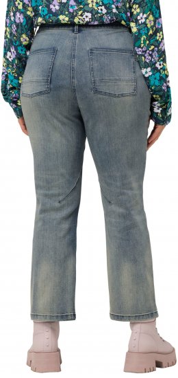 Ulla Popken Splatter Painted Jeans Washed Blue Denim - Τζιν & Παντελόνια για Γυναίκες σε Μεγάλες Μεγέθη – Plus Size - 