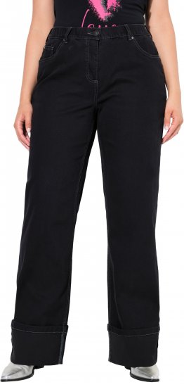 Ulla Popken Flared Leg Jeans Black - Τζιν & Παντελόνια για Γυναίκες σε Μεγάλες Μεγέθη – Plus Size - 
