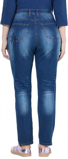 Ulla Popken Lightly Distressed Stretch Fit Jeans Blue Denim - Τζιν & Παντελόνια για Γυναίκες σε Μεγάλες Μεγέθη – Plus Size - 