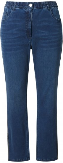 Ulla Popken Splatter Painted Jeans Blue - Τζιν & Παντελόνια για Γυναίκες σε Μεγάλες Μεγέθη – Plus Size - 