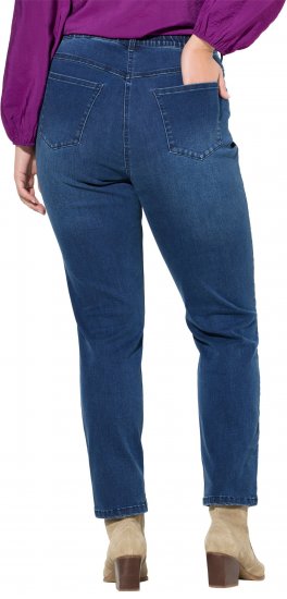 Ulla Popken Rhinestone Seam Stretch Fit Jeans Blue Denim - Τζιν & Παντελόνια για Γυναίκες σε Μεγάλες Μεγέθη – Plus Size - 