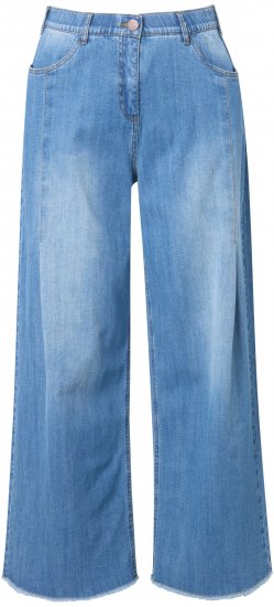 Ulla Popken Extra Wide Leg Stretch Fit Jeans Light Blue - Τζιν & Παντελόνια για Γυναίκες σε Μεγάλες Μεγέθη – Plus Size - 