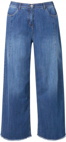 Ulla Popken Extra Wide Leg Stretch Fit Jeans Denim Blue - Τζιν & Παντελόνια για Γυναίκες σε Μεγάλες Μεγέθη – Plus Size - 