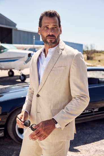 JP1880 Kos Linen Blend Jacket Sand - Κουστούμια - κοστουμια ανδρικά μεγάλα μεγέθη