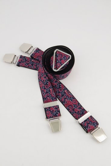 JP1880 Suspenders with Adjustable Length Burgundy Red - Αξεσουάρ - 