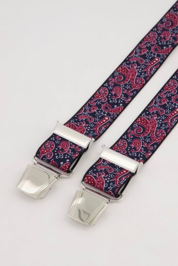 JP1880 Suspenders with Adjustable Length Burgundy Red - Αξεσουάρ - 