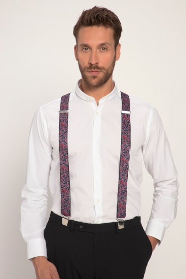 JP1880 Suspenders with Adjustable Length Burgundy Red - Αξεσουάρ - 