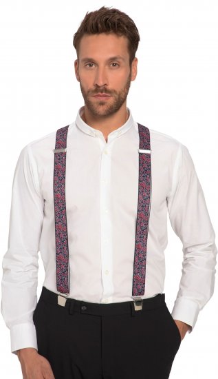 JP1880 Suspenders with Adjustable Length Burgundy Red - Αξεσουάρ - 