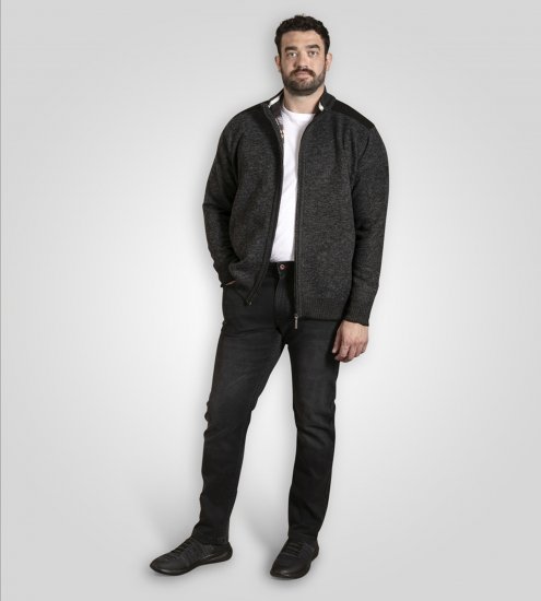 D555 Dereham 2 Knitted Sweater with Zipper Charcoal TALL - TALL Φούτερ - 