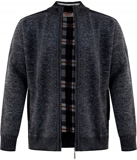 D555 Dereham 2 Knitted Sweater with Zipper Charcoal Marl - φούτερ/Φούτερ με κουκούλα - φούτερ/Φούτερ με κουκούλα ανδρικά μεγάλα μεγέθη 