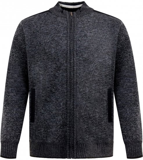 D555 Dereham 2 Knitted Sweater with Zipper Charcoal Marl - φούτερ/Φούτερ με κουκούλα - φούτερ/Φούτερ με κουκούλα ανδρικά μεγάλα μεγέθη 