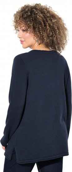 Ulla Popken Sequined Star Rolled Edge Sweater Navy - φούτερ/Φούτερ με κουκούλα - 