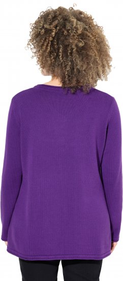 Ulla Popken Sequined Star Rolled Edge Sweater Dark Purple - φούτερ/Φούτερ με κουκούλα - 
