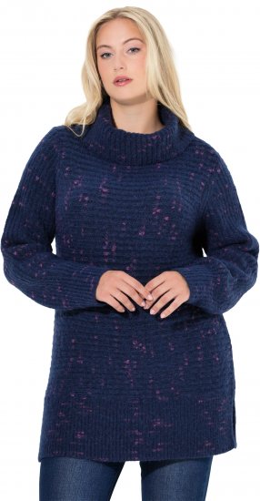 Ulla Popken Space Yarn Oversized Turtleneck Sweater Blue - φούτερ/Φούτερ με κουκούλα - 
