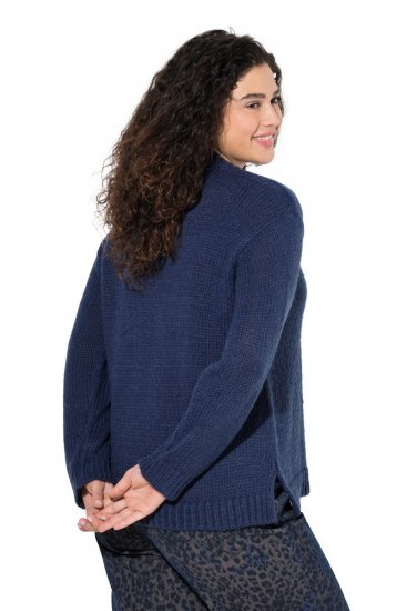 Ulla Popken Textured Glitter Embroidery Oversized Sweater Ink Blue - φούτερ/Φούτερ με κουκούλα - Ζεστά Φούτερ, Hoodies & Πλεκτά