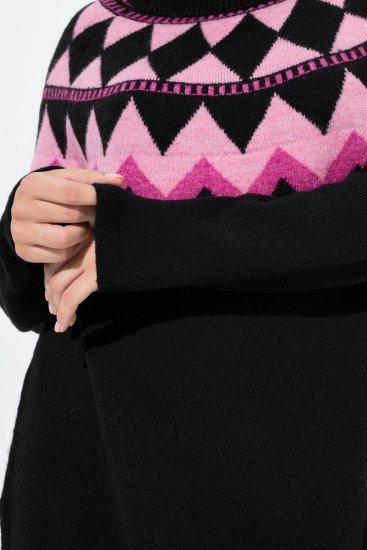 Ulla Popken Neon Alpine Pattern Long Sleeve Turtleneck Sweater Light Pink - φούτερ/Φούτερ με κουκούλα - Ζεστά Φούτερ, Hoodies & Πλεκτά