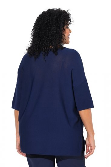 Ulla Popken Oversized 3/4 Sleeve V-Neck Sweater Navy - φούτερ/Φούτερ με κουκούλα - Ζεστά Φούτερ, Hoodies & Πλεκτά