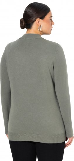 Ulla Popken Long Sleeves Mock Turtleneck Sweater Grey - φούτερ/Φούτερ με κουκούλα - 