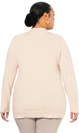 Ulla Popken Long Sleeves Mock Turtleneck Sweater Nature Melange - φούτερ/Φούτερ με κουκούλα - 