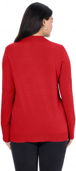Ulla Popken Long Sleeves Mock Turtleneck Sweater Salsa Red - φούτερ/Φούτερ με κουκούλα - 