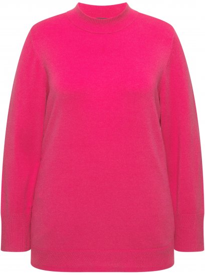 Ulla Popken Long Sleeves Mock Turtleneck Sweater Red Pink - φούτερ/Φούτερ με κουκούλα - 