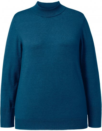 Ulla Popken Long Sleeves Mock Turtleneck Sweater Emerald Green - φούτερ/Φούτερ με κουκούλα - 