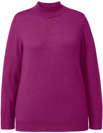 Ulla Popken Long Sleeves Mock Turtleneck Sweater Berry - φούτερ/Φούτερ με κουκούλα - 