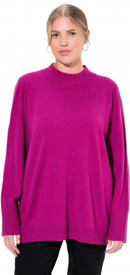 Ulla Popken Long Sleeves Mock Turtleneck Sweater Berry - φούτερ/Φούτερ με κουκούλα - 