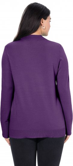 Ulla Popken Long Sleeves Mock Turtleneck Sweater Deep Violet - φούτερ/Φούτερ με κουκούλα - 