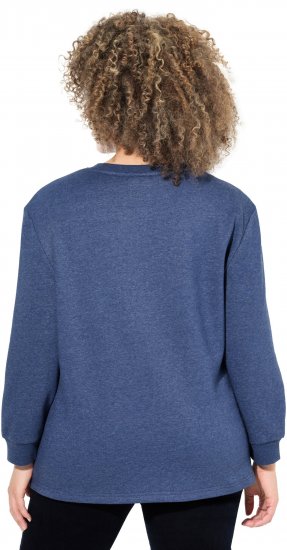 Ulla Popken Sequined Neck Long Sleeve Sweatshirt Ink Blue - φούτερ/Φούτερ με κουκούλα - 