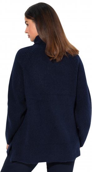 Ulla Popken Ribbed Knit Turtleneck Sweater Navy - φούτερ/Φούτερ με κουκούλα - 