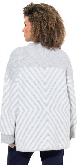 Ulla Popken Graphic Stripe Long Sleeve Turtleneck Sweater Silver Melange - φούτερ/Φούτερ με κουκούλα - 