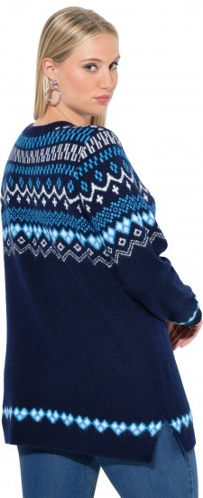 Ulla Popken Norwegian Style Pastel Tone Long Sleeve Sweater Ink Blue - φούτερ/Φούτερ με κουκούλα - 