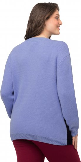 Ulla Popken Long Sleeve Knit Mountain Range Sweater Bright Purple - φούτερ/Φούτερ με κουκούλα - 